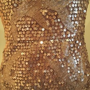 BCBGMaxAzria rose gold evening gown PROM